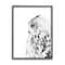 Stupell Industries Snow Owl White Feathers Peering Blue Eyes in Black Frame Wall Art